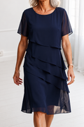 Vestido Midi de Capas Elegantes