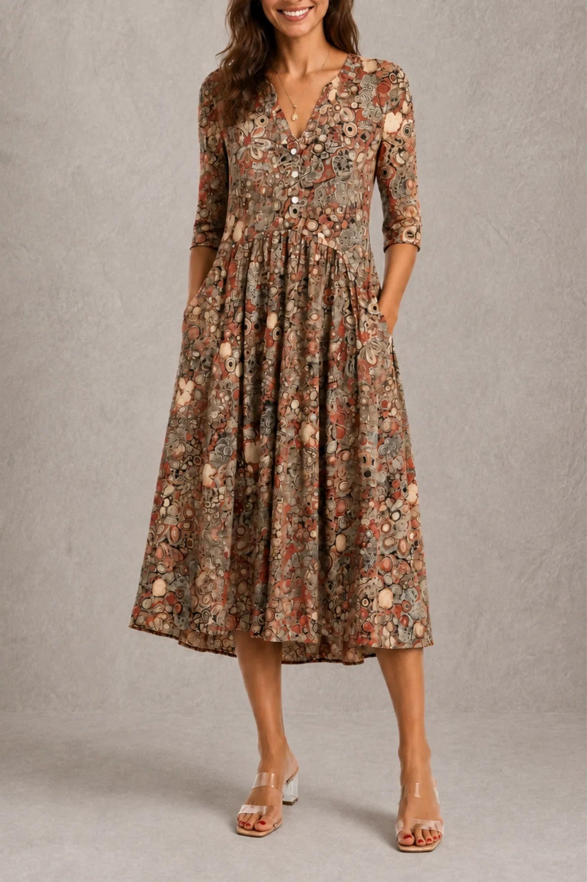 Vestido Elegante con Escote en V