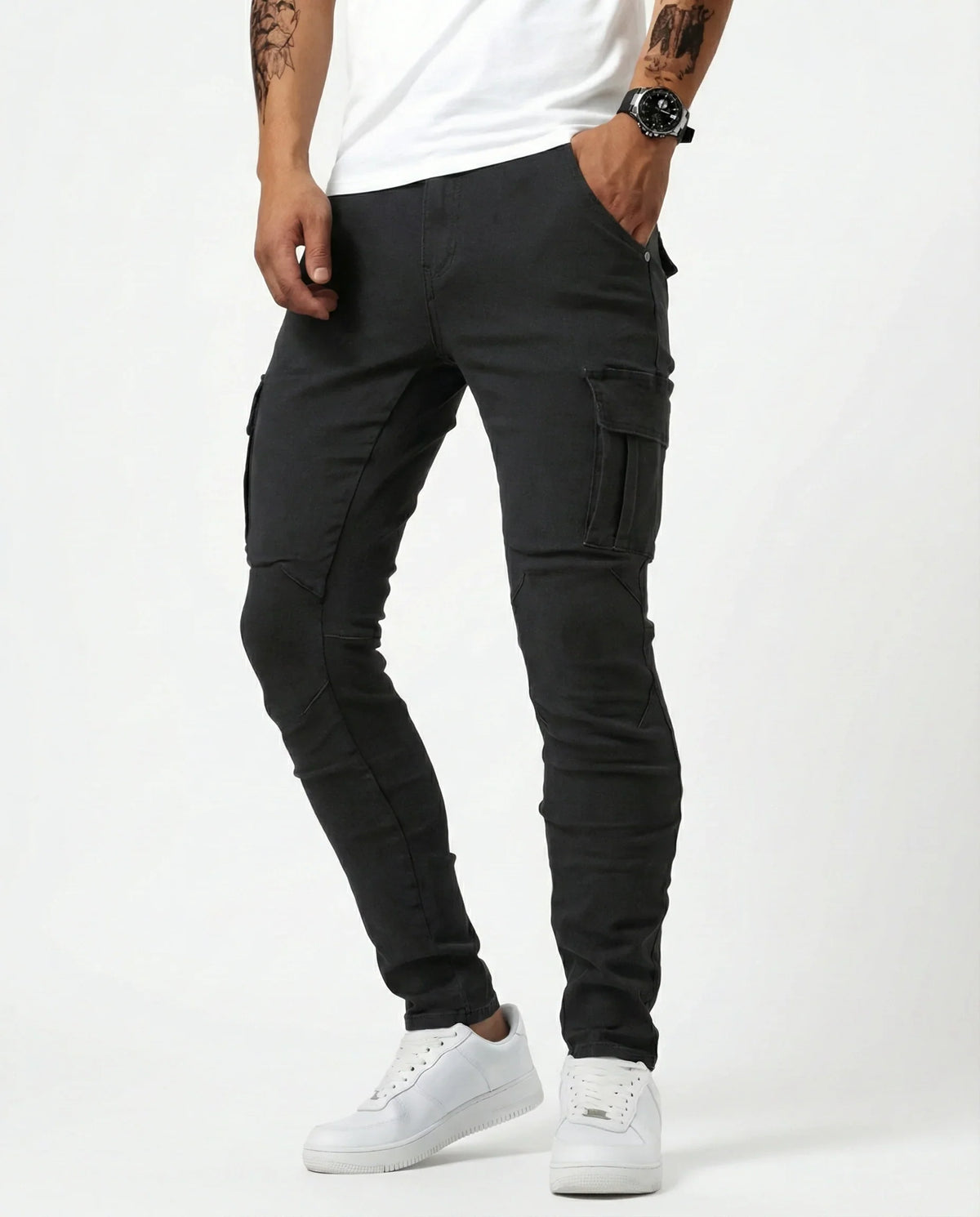 Jeans Cargo Slim Stretch Hombre