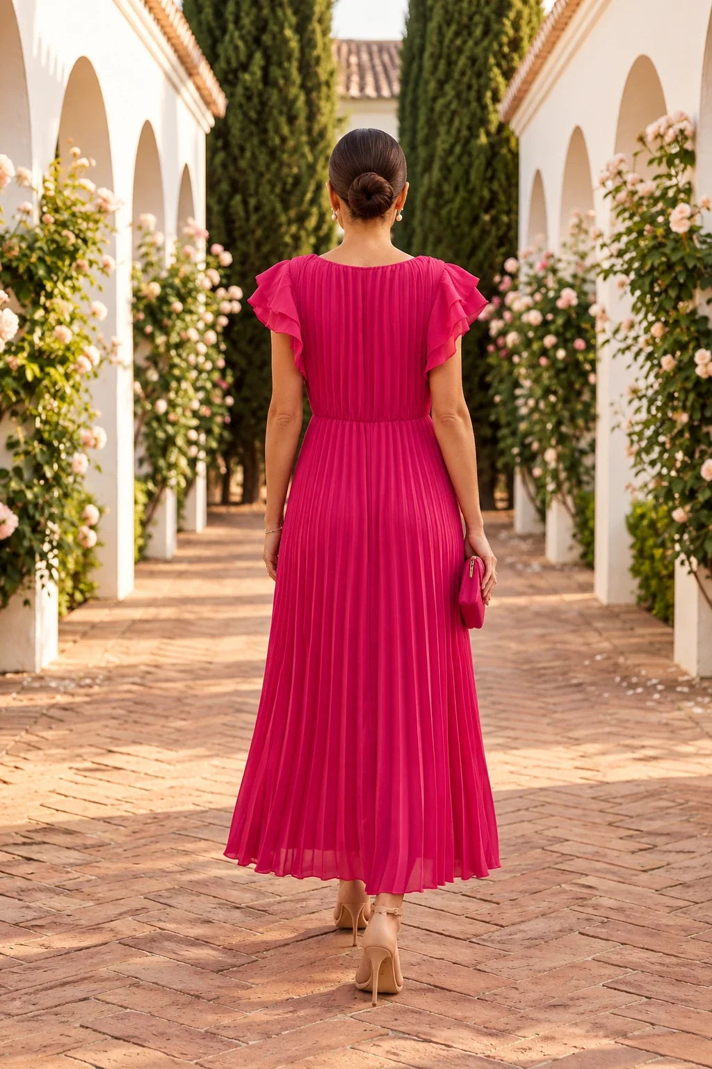 Seraphina™ | Vestido Maxi Plisado con Cintura Anudada