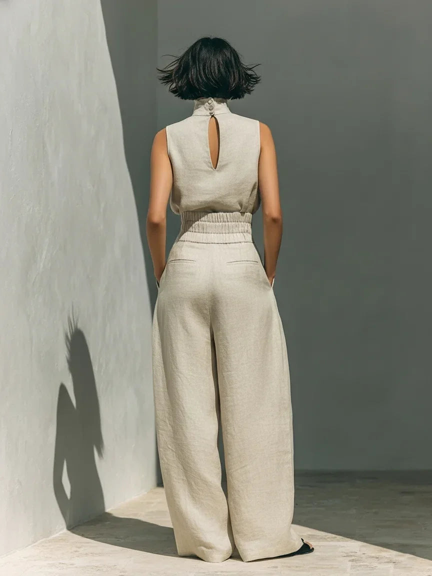 Valeria™ | Conjunto de Camisa Sin Mangas y Pantalón Wide Leg