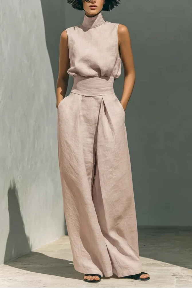 Valeria™ | Conjunto de Camisa Sin Mangas y Pantalón Wide Leg