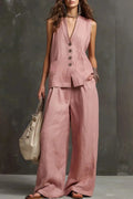 Alessia™ | Conjunto de Chaleco Sin Mangas y Pantalón Wide Leg
