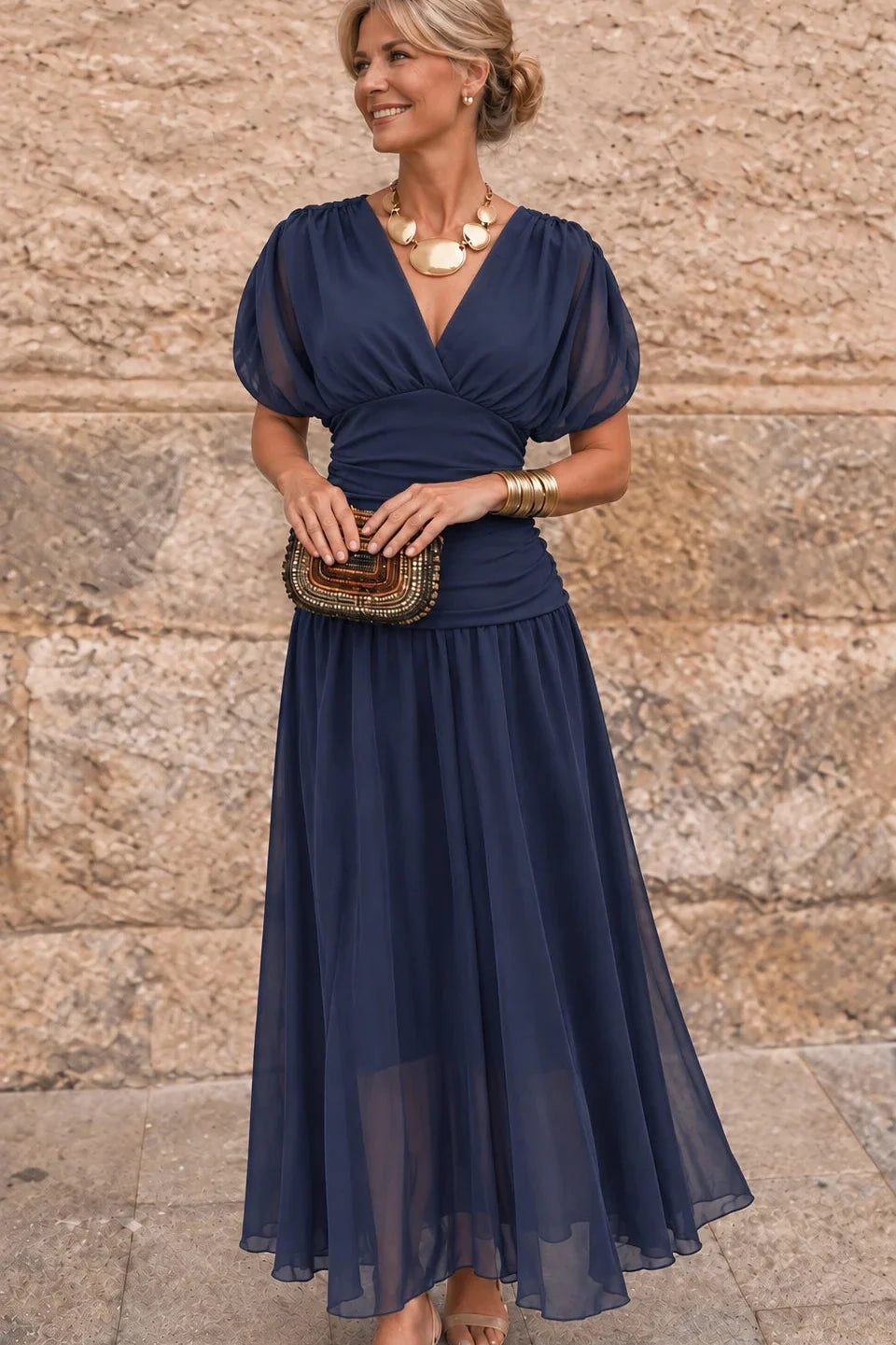 Vestido Maxi de Hombros Descubiertos