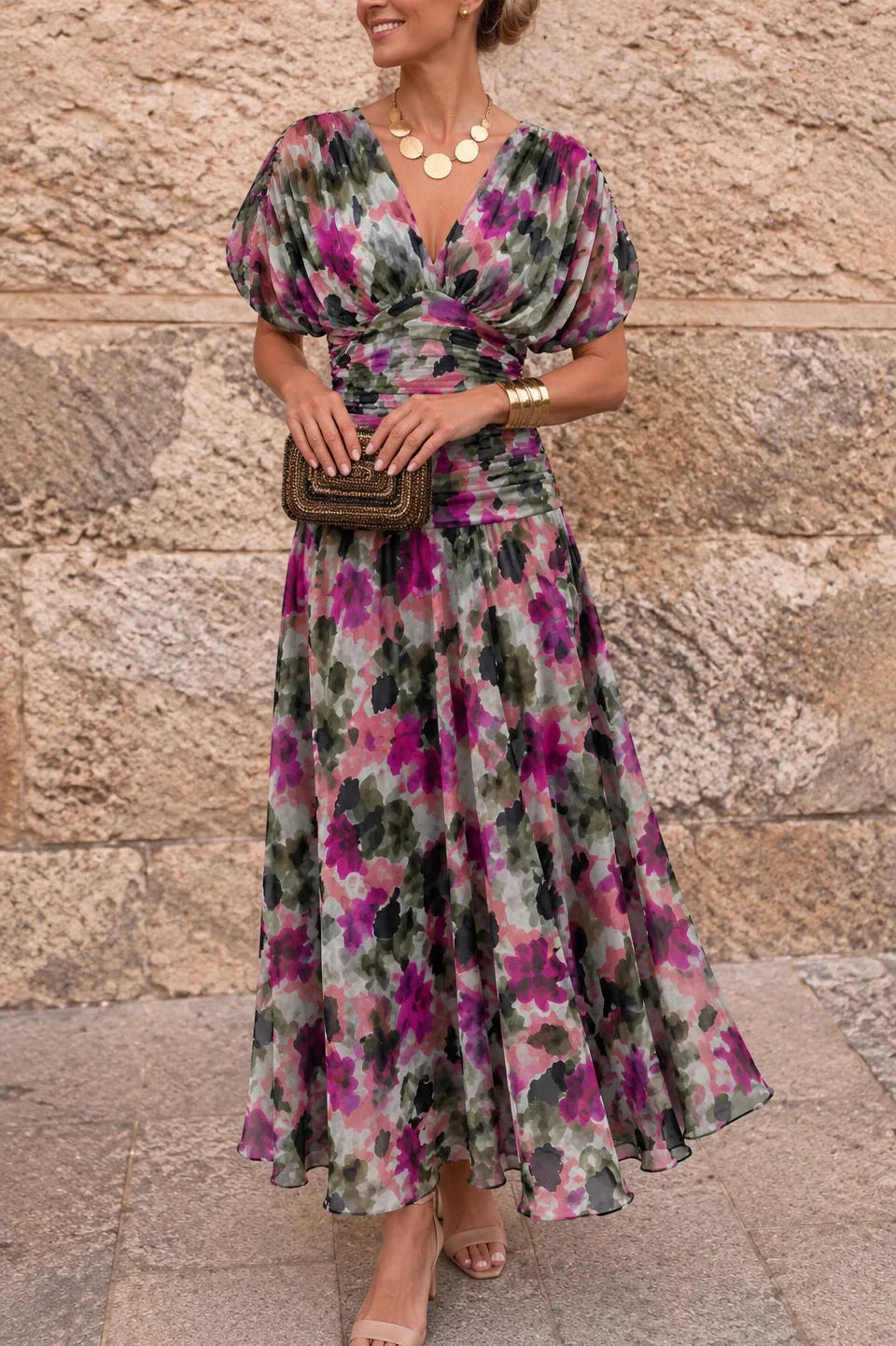 Vestido Maxi de Hombros Descubiertos