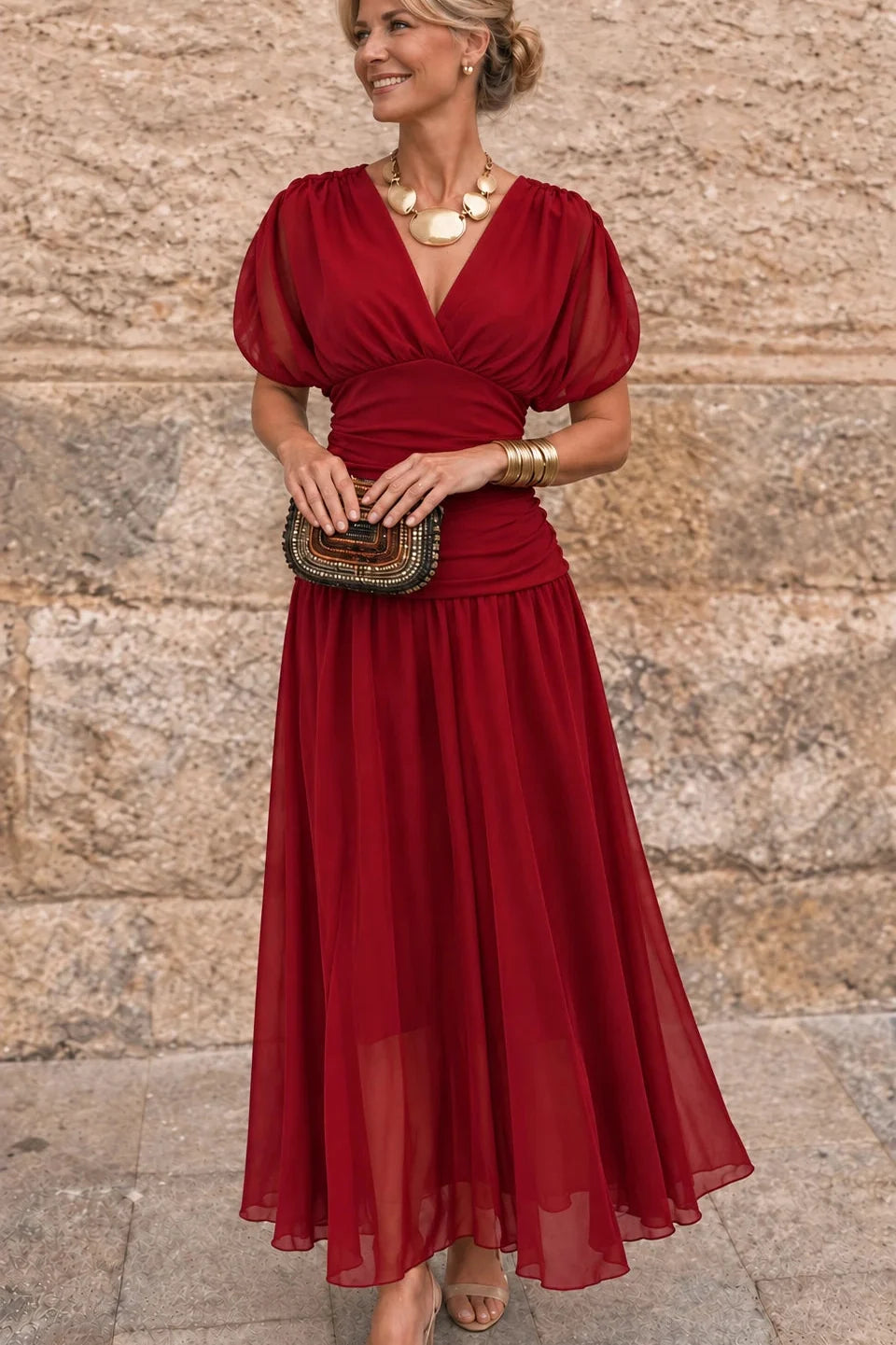 Vestido Maxi de Hombros Descubiertos