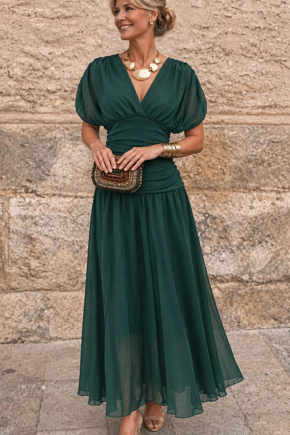 Vestido Maxi de Hombros Descubiertos