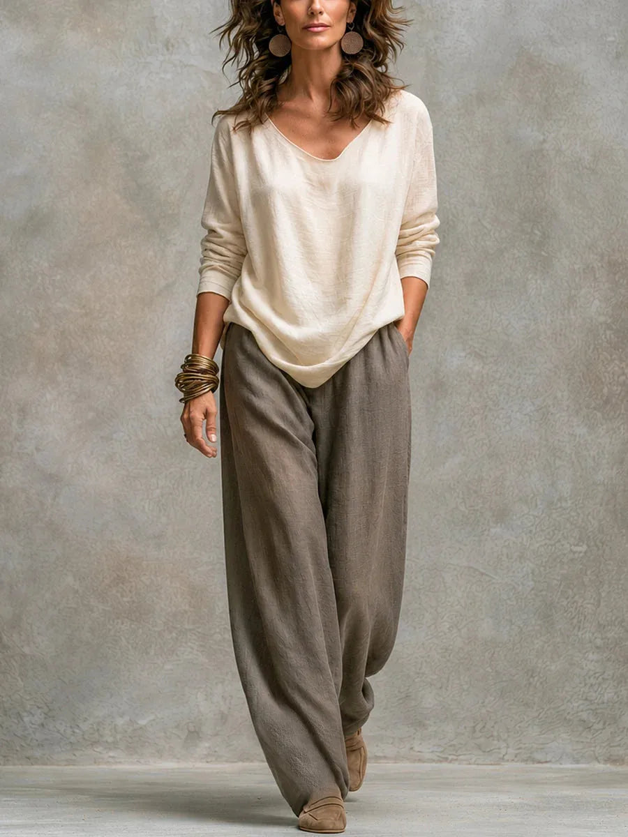 Costanza | Conjunto de Tres Piezas con Pantalón Palazzo