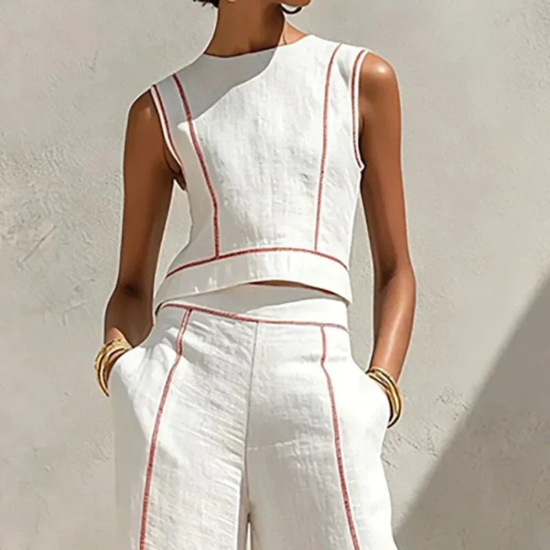 Inés | Conjunto de Dos Piezas con Pantalón Palazzo