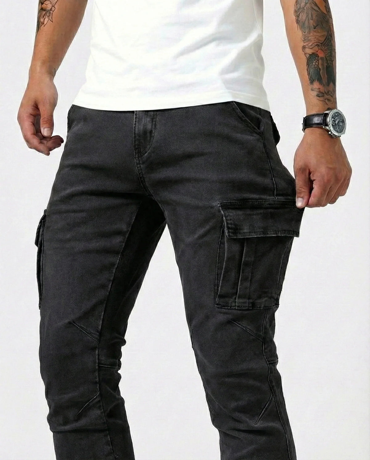 Jeans Cargo Slim Stretch Hombre