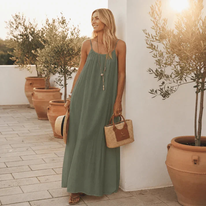 Vestido Midi con Espalda Ajustable