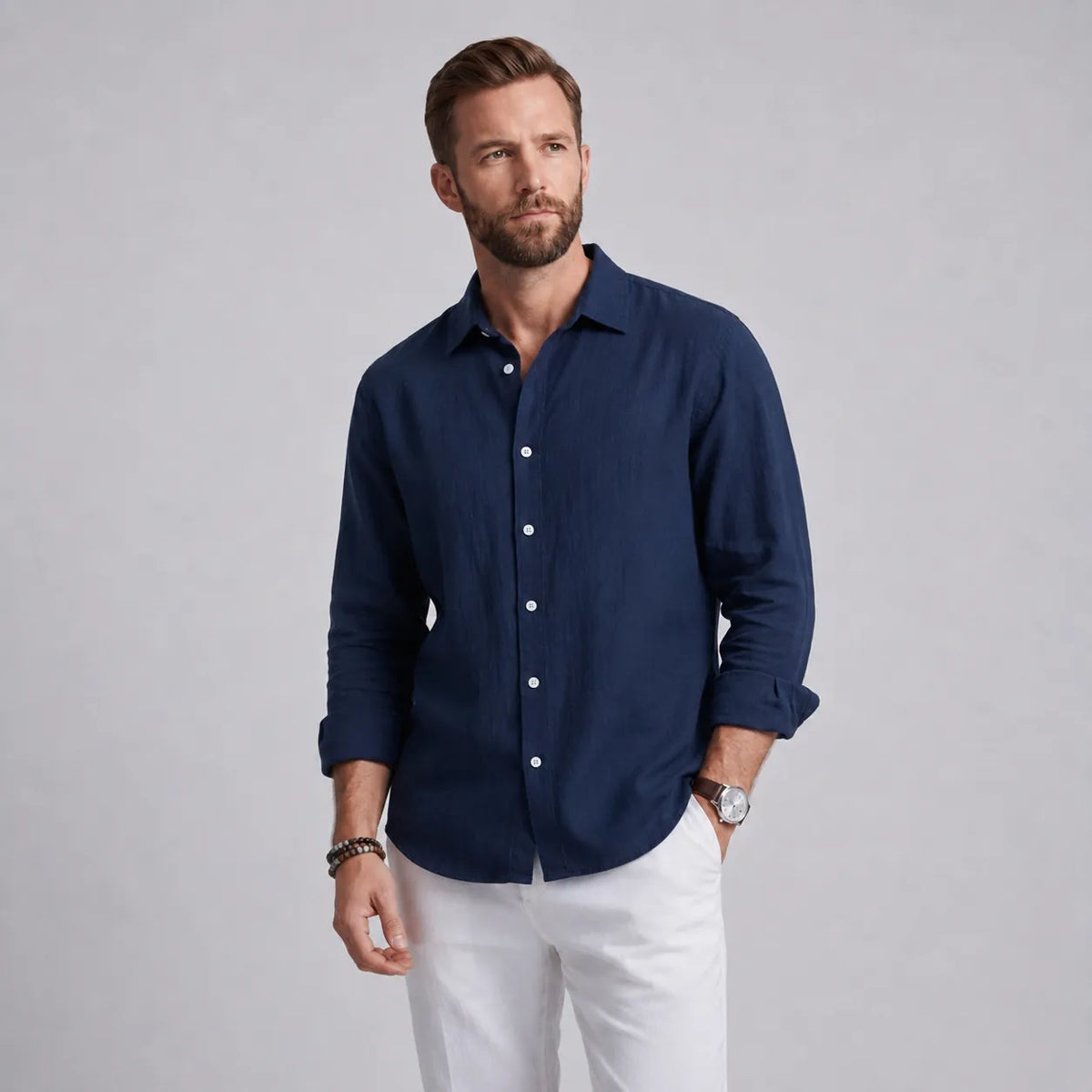 Camisa de Lino de Corte Holgado