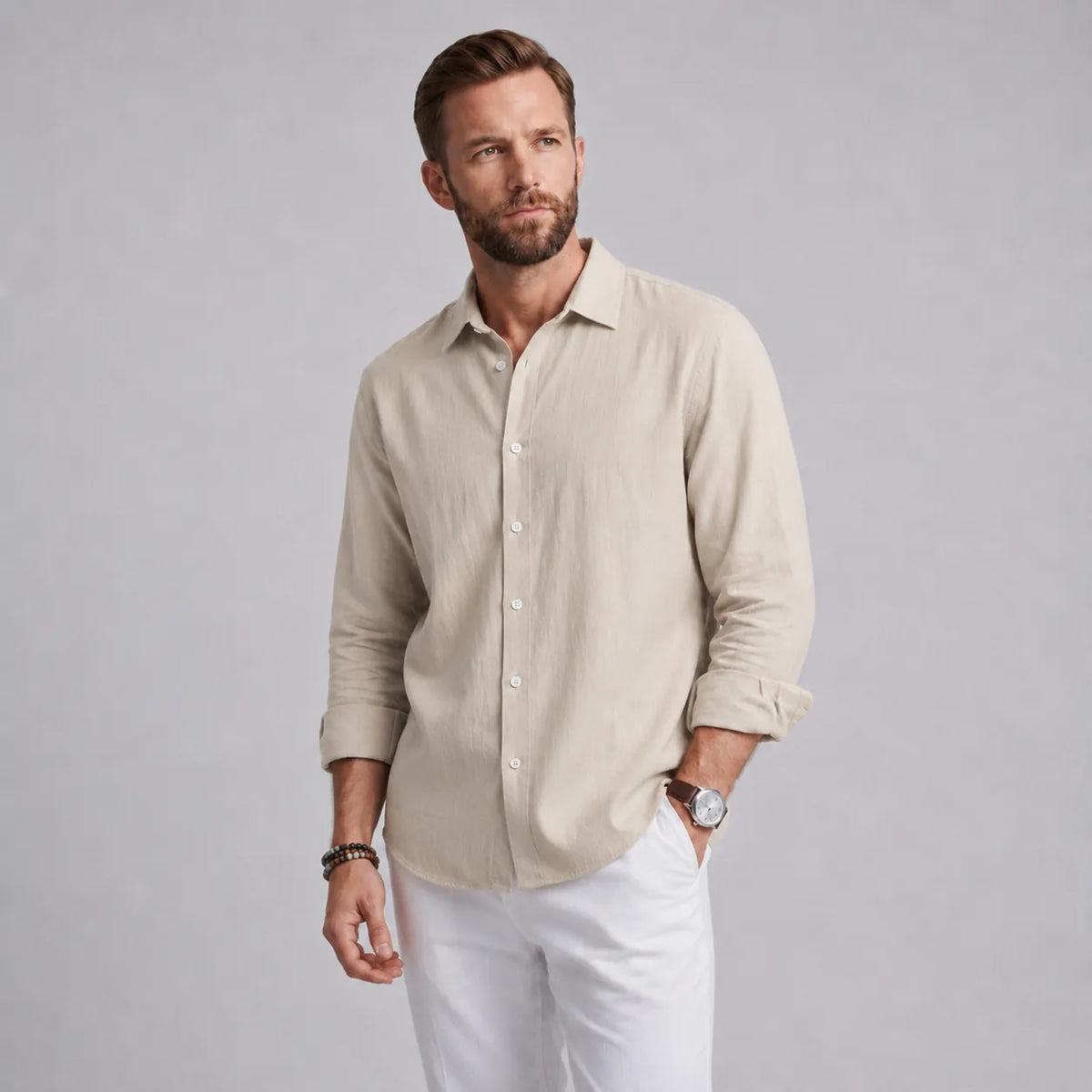 Camisa de Lino de Corte Holgado
