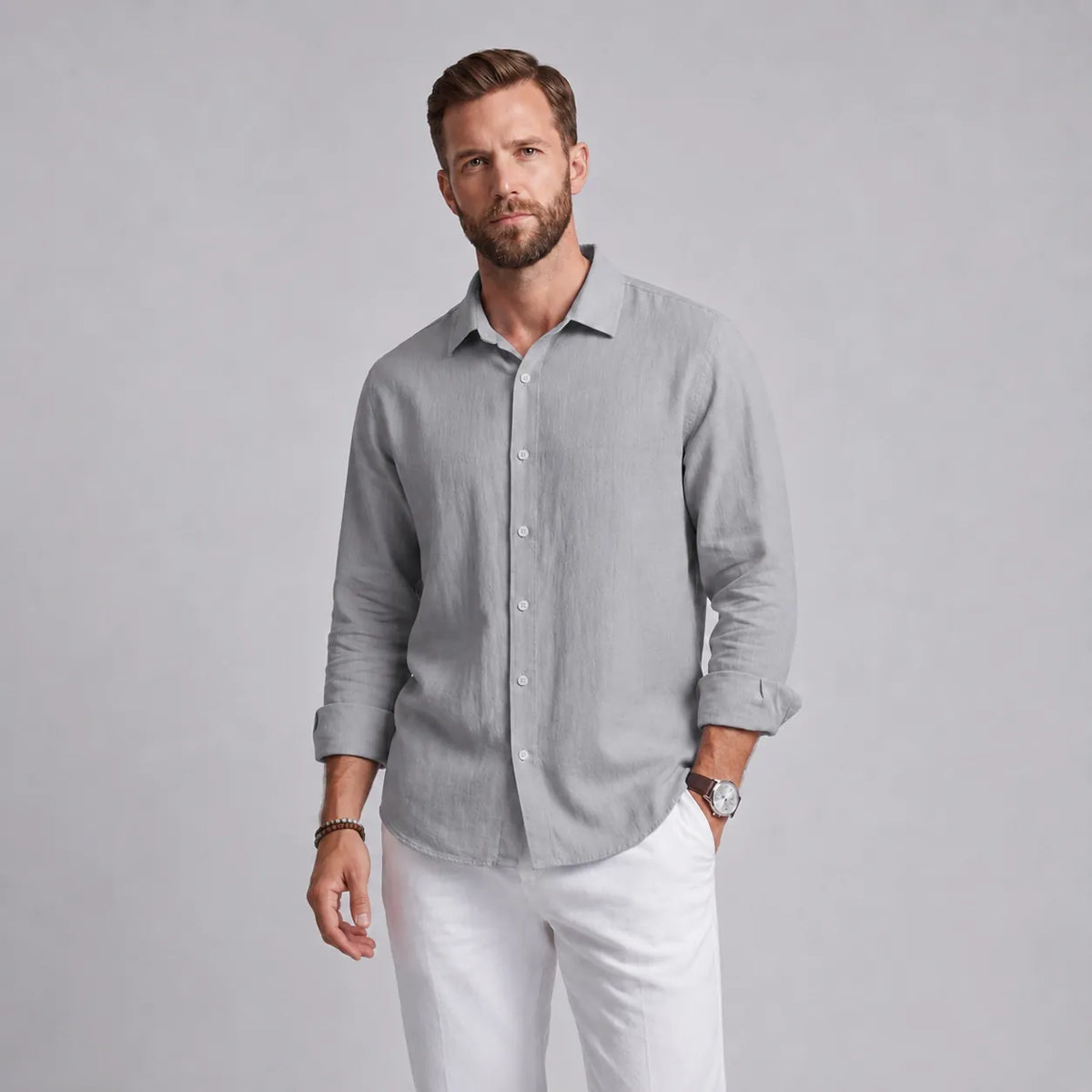 Camisa de Lino de Corte Holgado