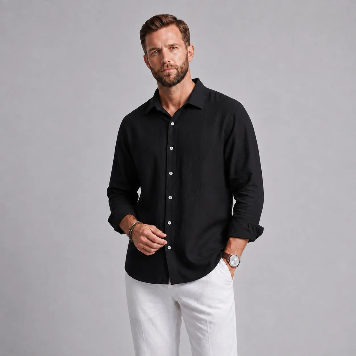 Camisa de Lino de Corte Holgado