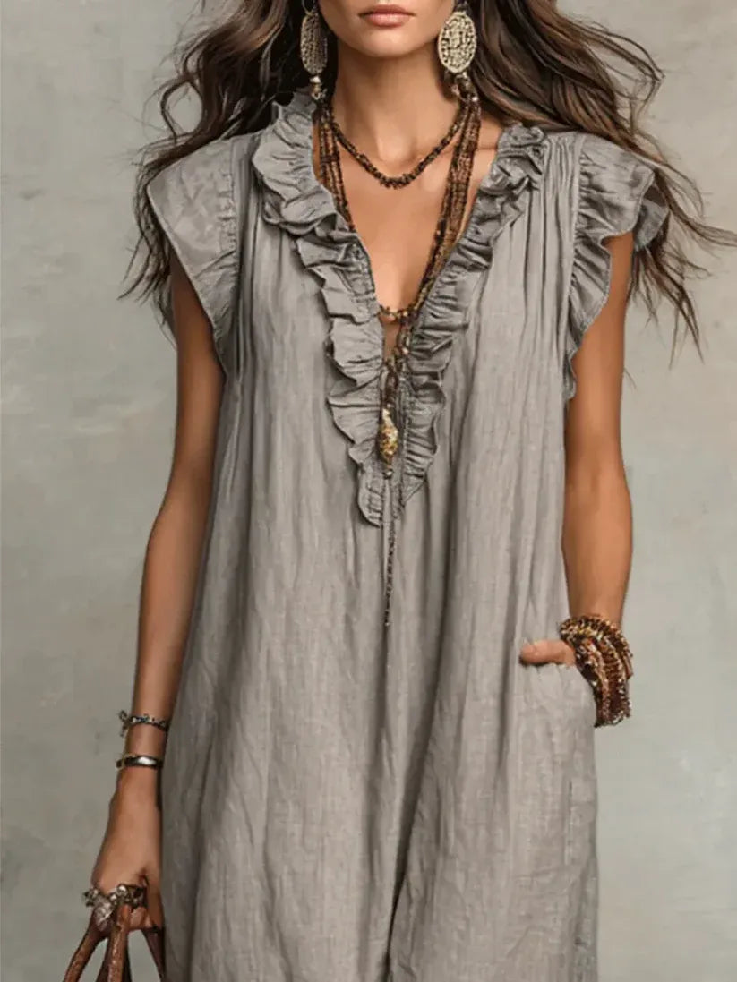 Vestido Maxi Bohemio con Escote en V