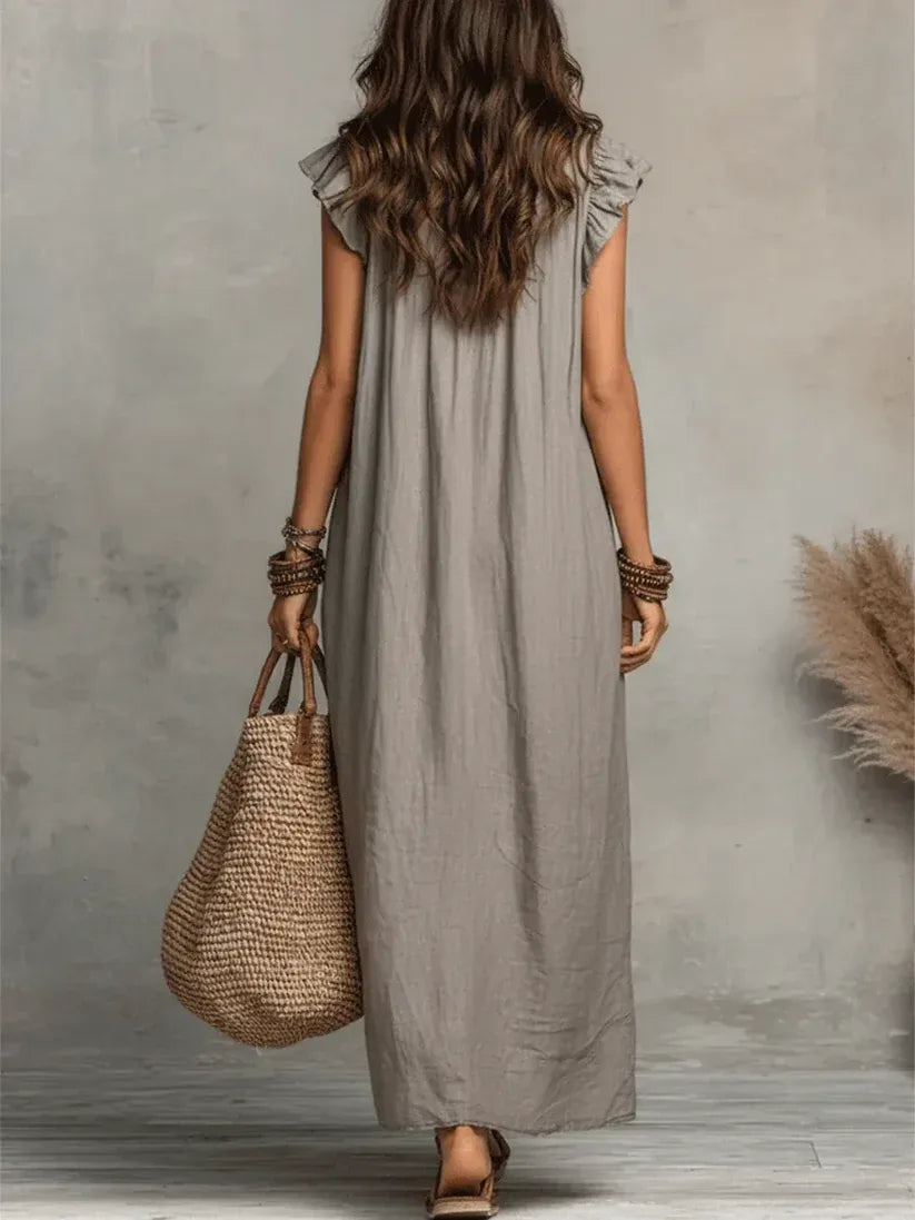 Vestido Maxi Bohemio con Escote en V