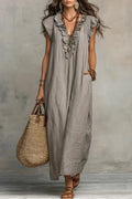 Vestido Maxi Bohemio con Escote en V