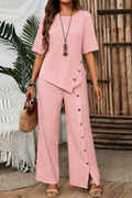 Conjunto de Lino con Pantalón Palazzo